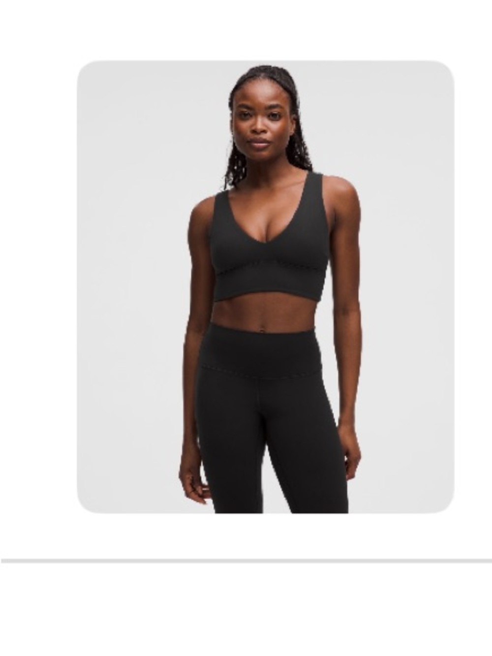 lululemon athletica Black V-Neck Light Support Sports Bra, size 12